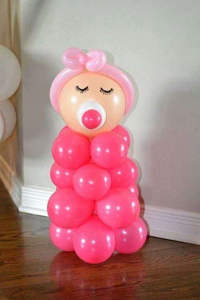 Pink Balloon Baby Figure