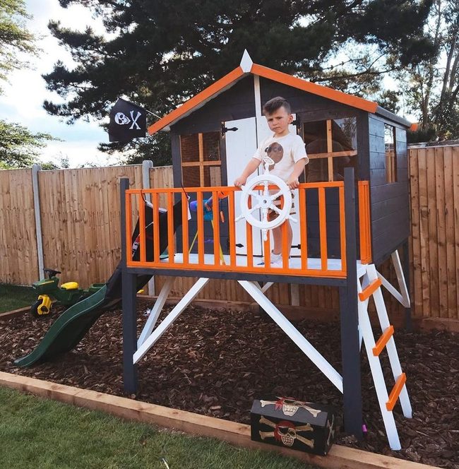 Wooden Pirate Ship Playset