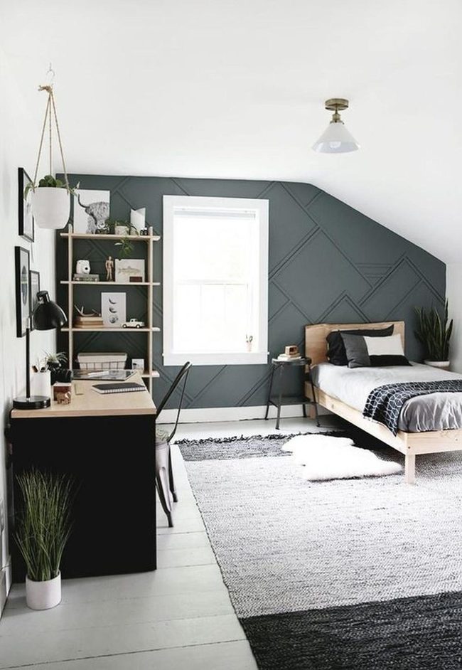 Geometric Green Bedroom Sanctuary