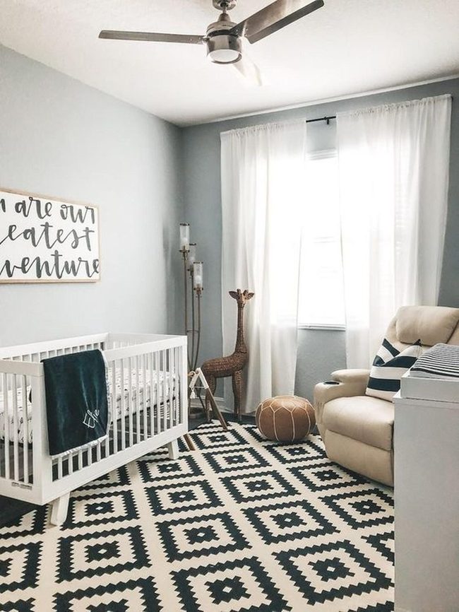 Gray Walls, Black Patterns, Natural Light
