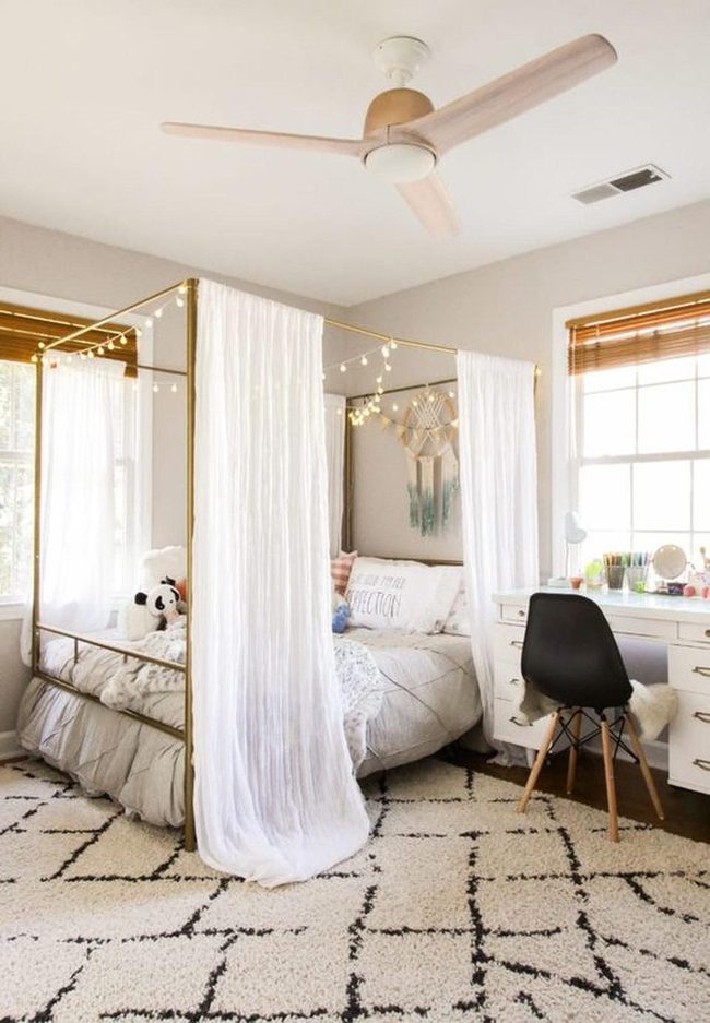 White Canopy With Black Geometry