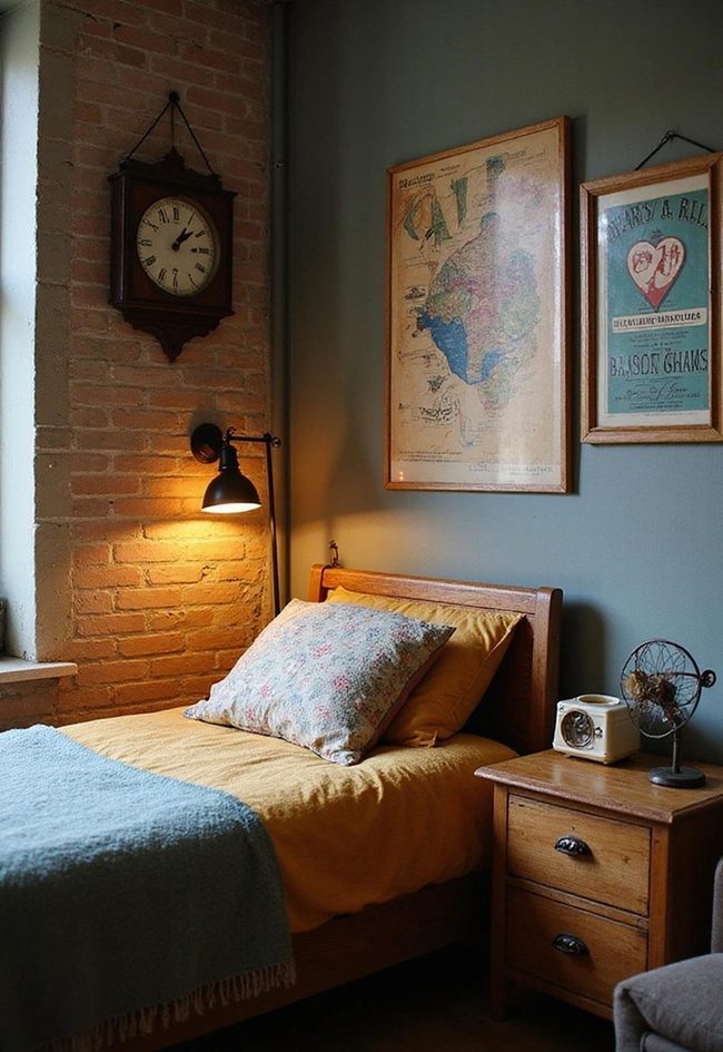 Vintage Finds Meet Modern Dorm