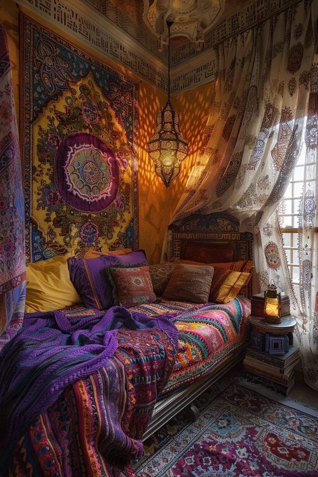 Jewel-Toned Moroccan Lantern Room