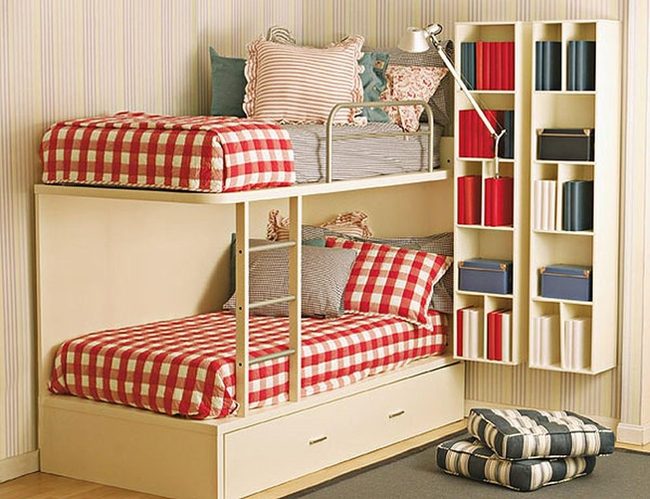 Red Checkered Bunk Beds