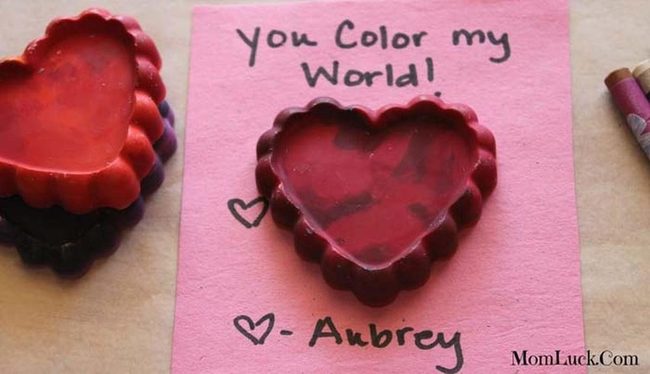 Crayon Heart Cards For Kids