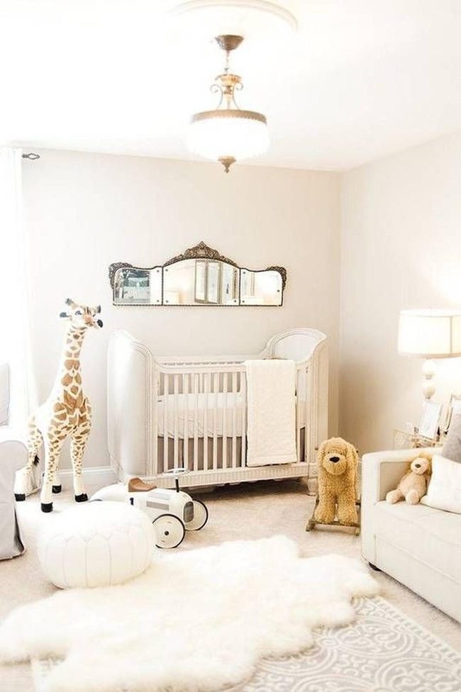 Cream Curved Crib Nursery