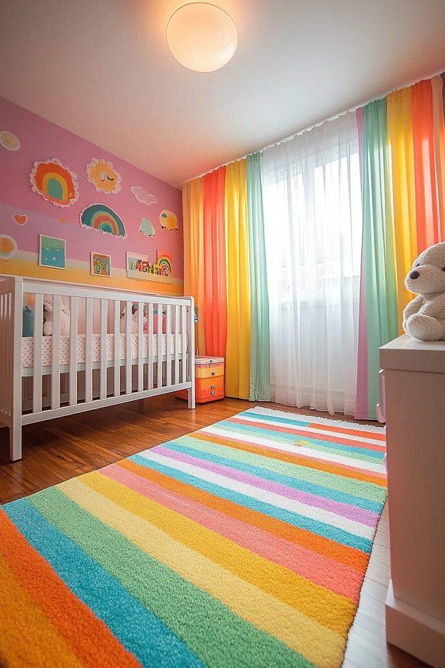 Rainbow Stripes Cloud Nursery