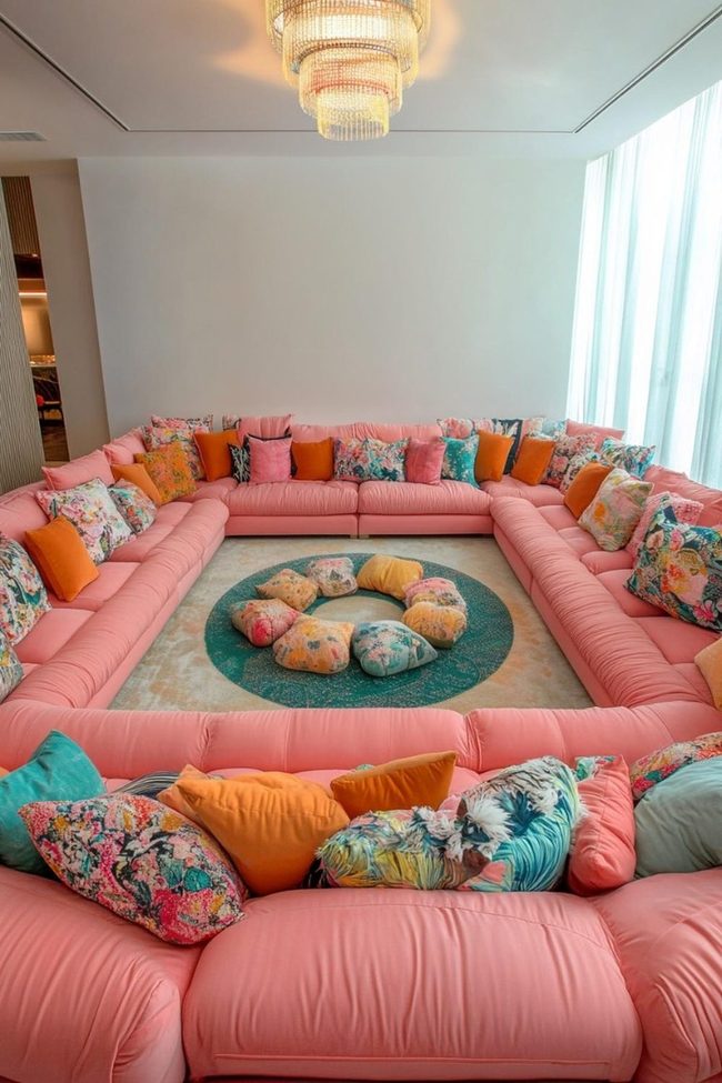 Oversized Cushioned Sunken Seating