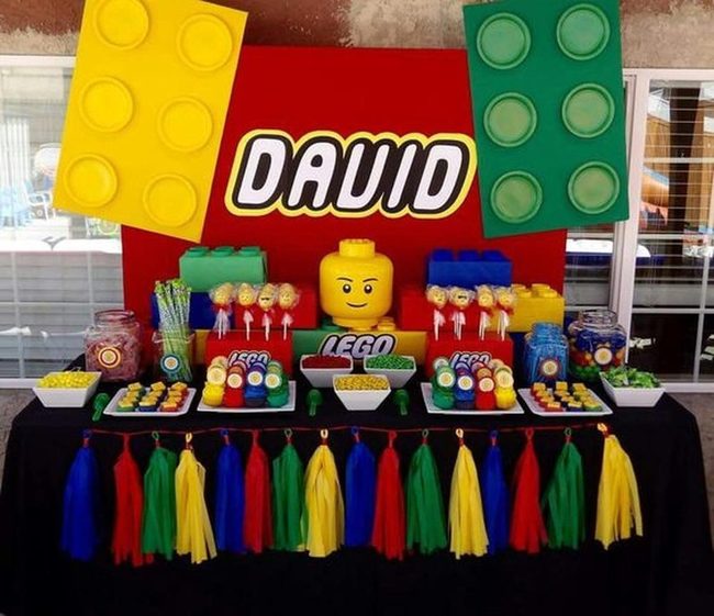 Oversized Lego Head Centerpiece