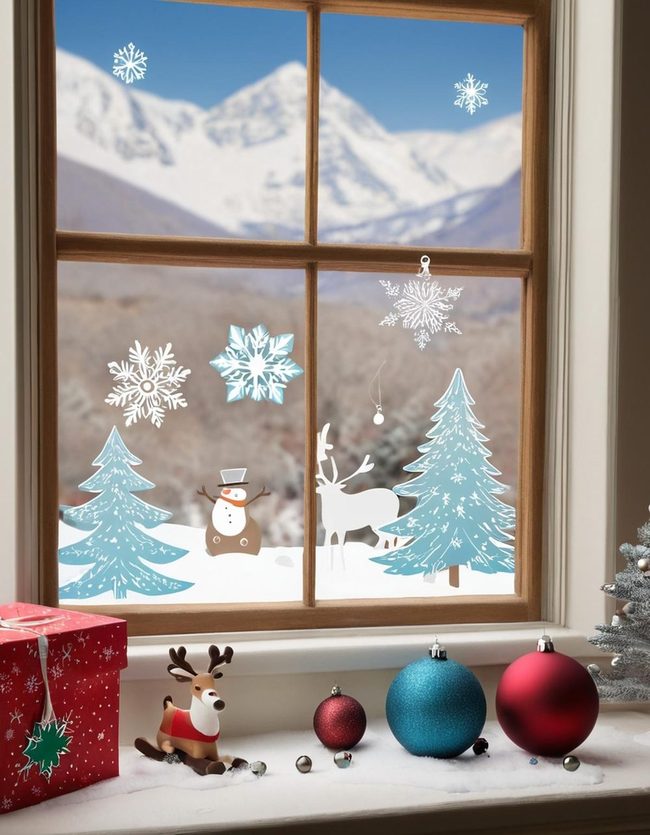 Snowflake Window Clings Removable