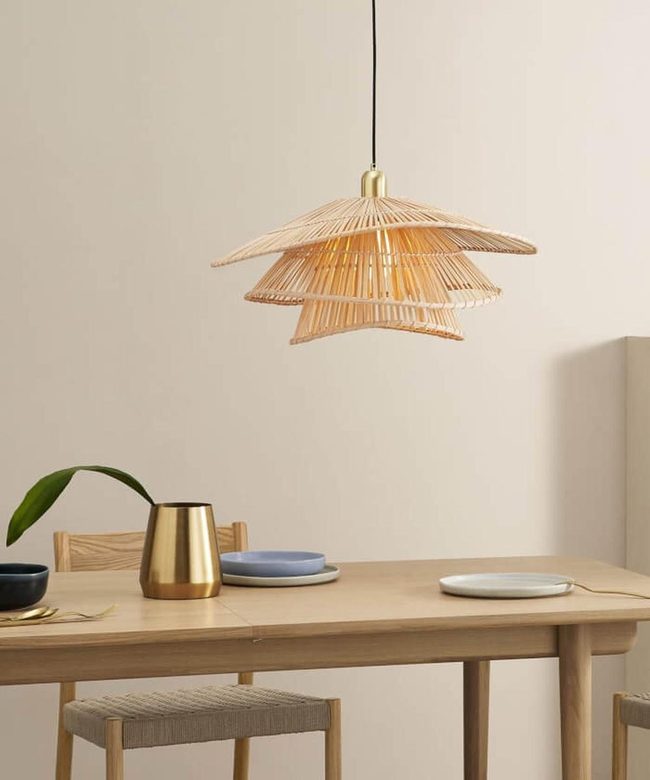 Curved Brass Pendant Shadows