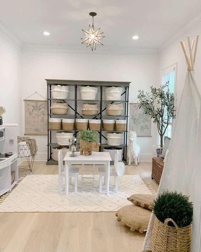 Star-Lit Playroom with Woven Storage