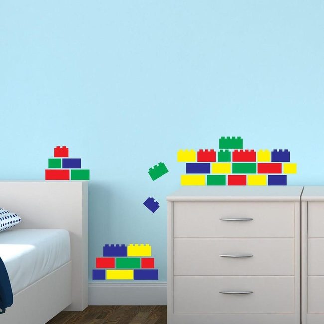 Colorful Decals And Lego Blocks