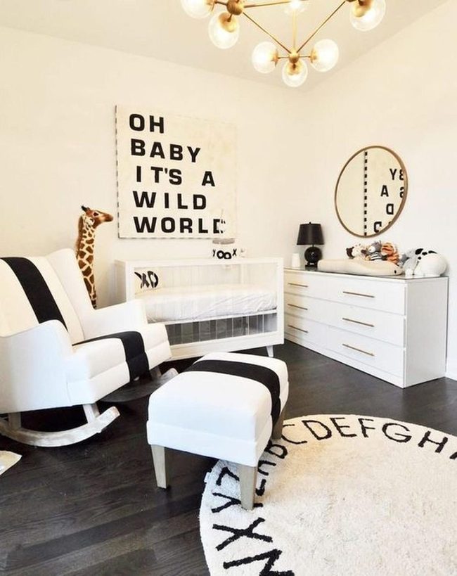 Striped Rocking Chair Statement