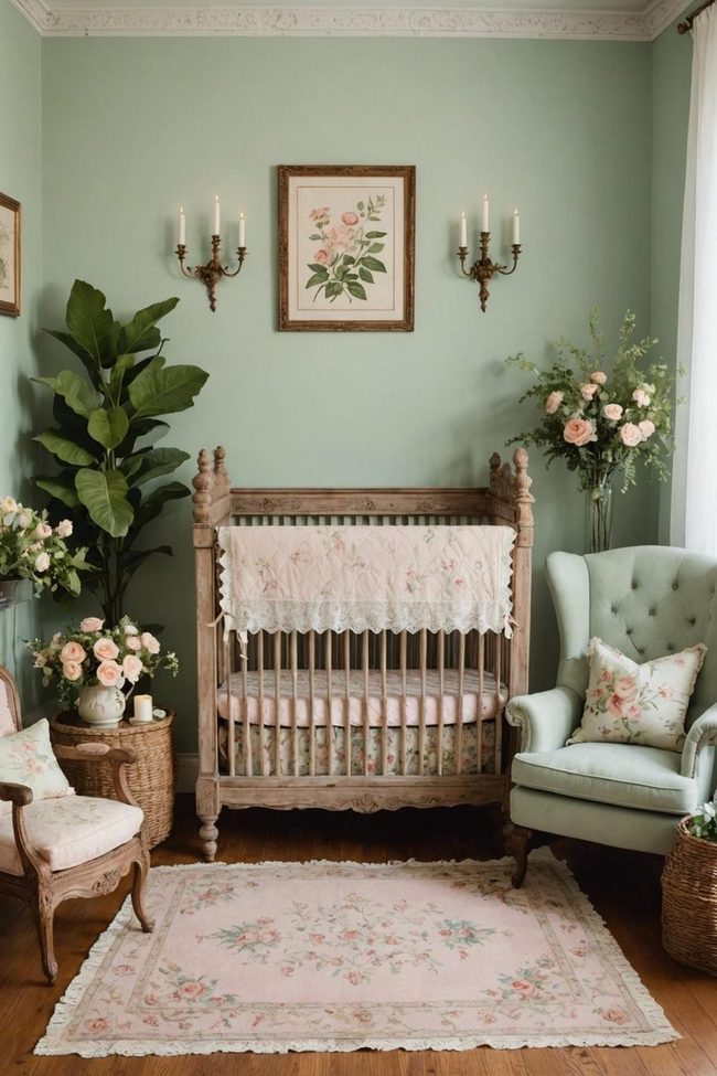 Pink Florals Vintage Garden