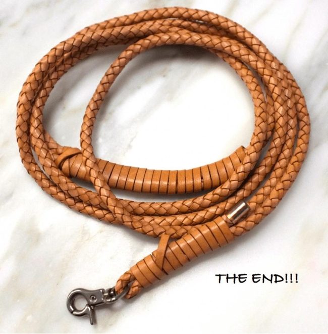 Tan Braided Leather Leash