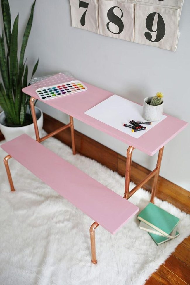 Pink Studio With Green Plant Corners