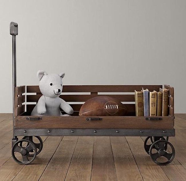 Natural Wood Rolling Storage