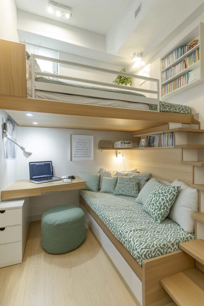 Gray Bunk Beds Kids Rest Zone