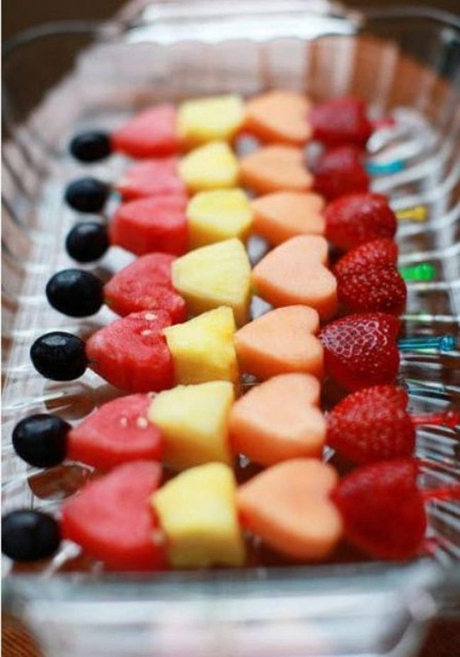 Rainbow Fruit On Glass Sticks