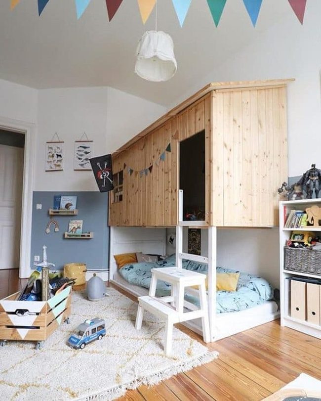 Wooden Shiplap Treehouse Sleeping Zone