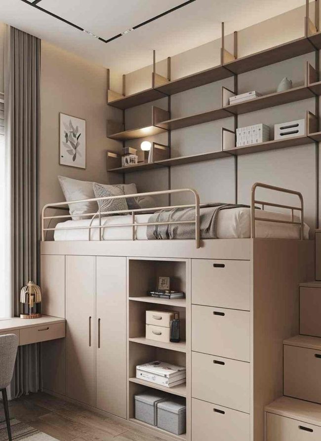 Loft Bed Space-Saving Storage