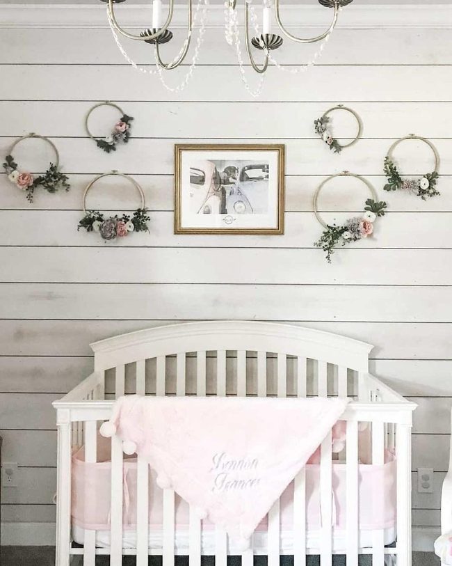 Pink Embroidery Hoop Nursery