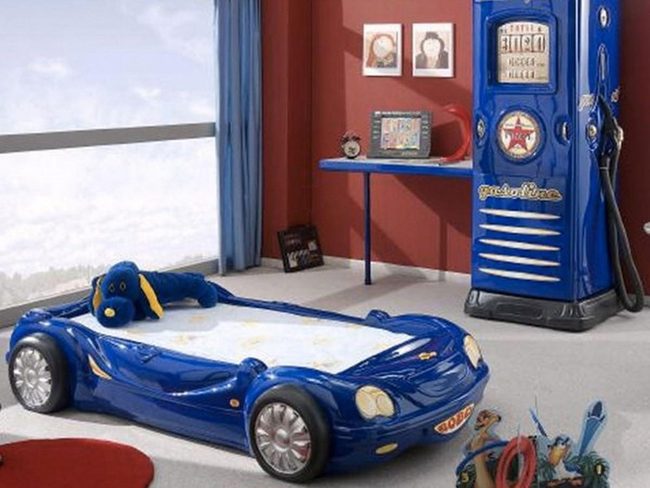 Blue Race Car Bedroom