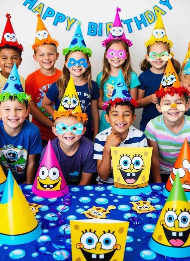 Yellow Spongebob Party Masks