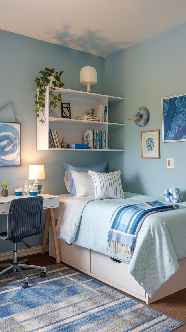 Blue White Stripes Beach Bedding