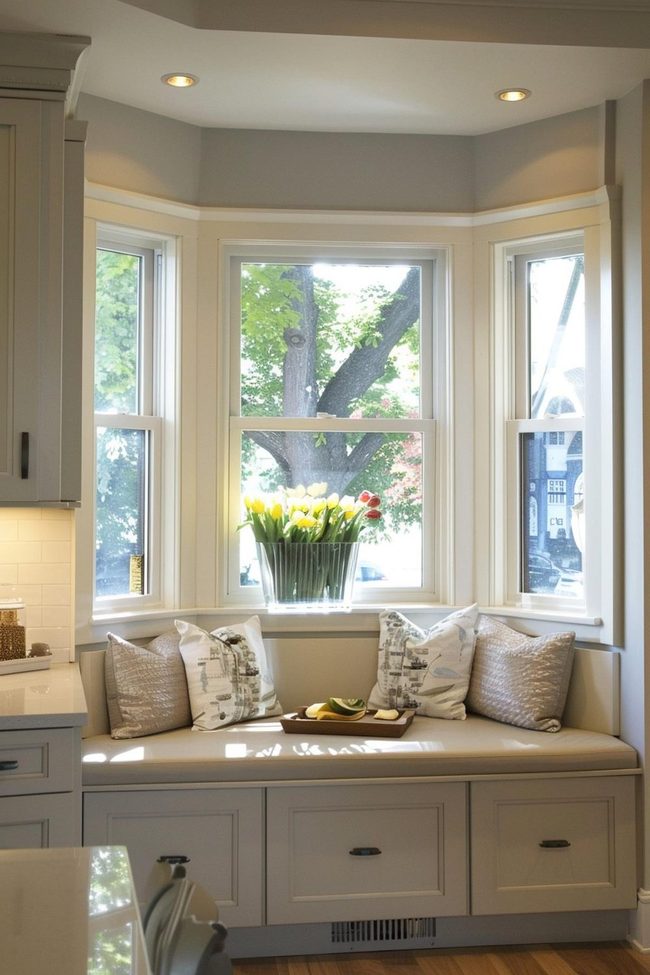 Curved Windows Sunlit Seating Spot