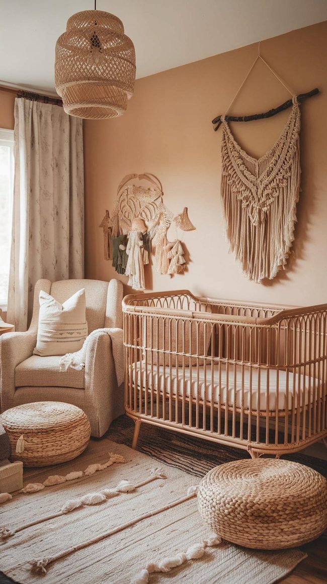 Woven Rattan Nursery Terracotta Tones