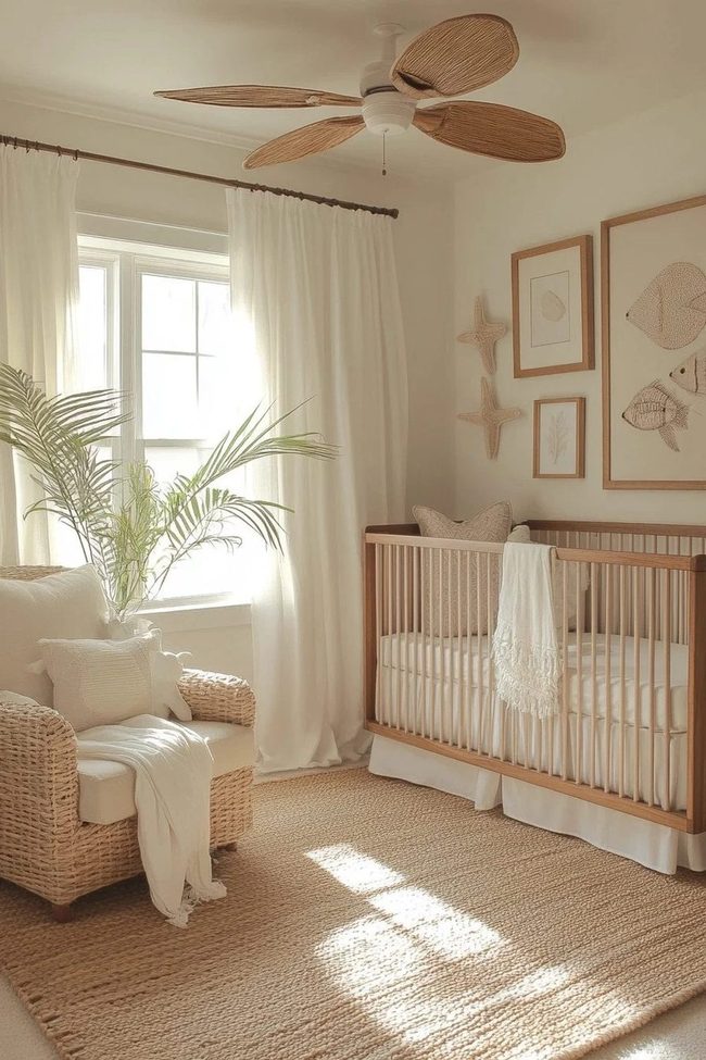 Natural Wood Nursery With Jute Textures