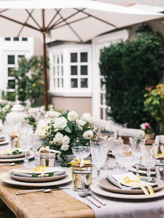Sunlit Outdoor Table Setting