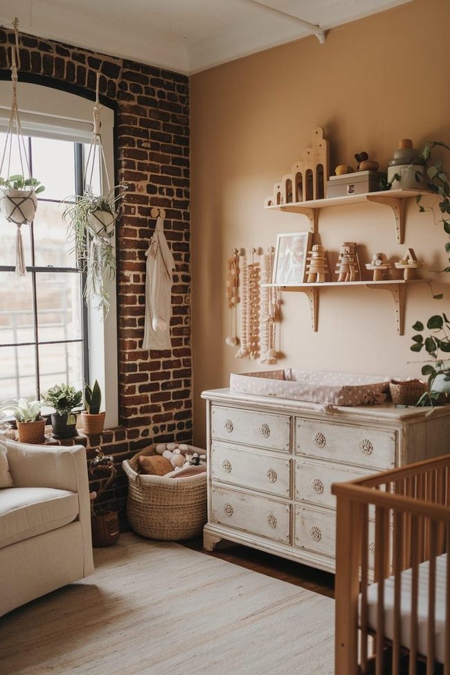 Exposed Brick Authentic Nursery