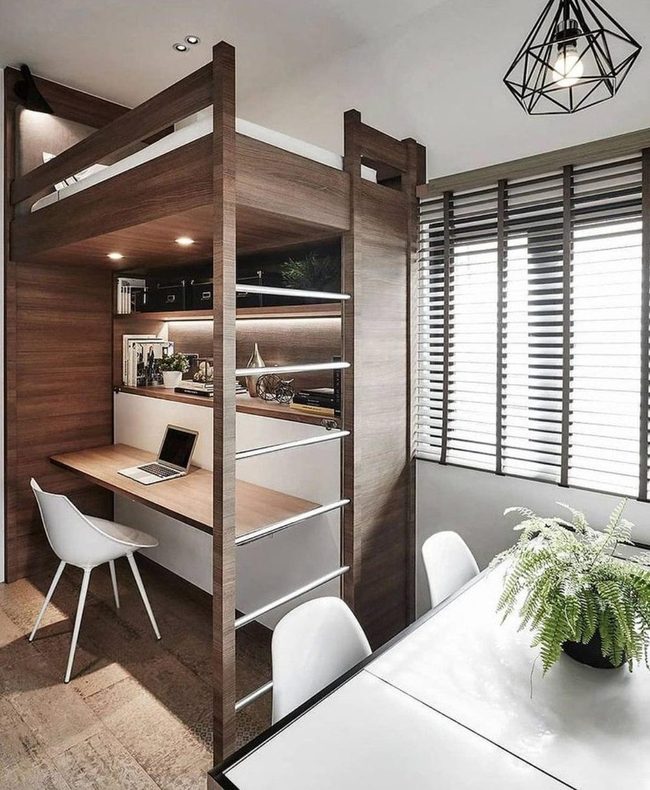 Dark Wood Loft Bed