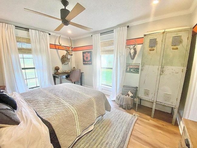 Striped Orange Vintage Boys' Bedroom