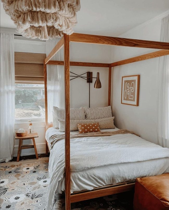 Canopy Bed With Neutral Layers
