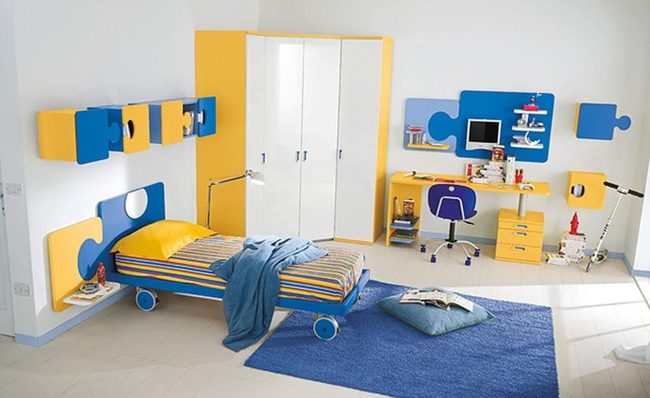 Blue And Yellow Kids' Puzzle Room