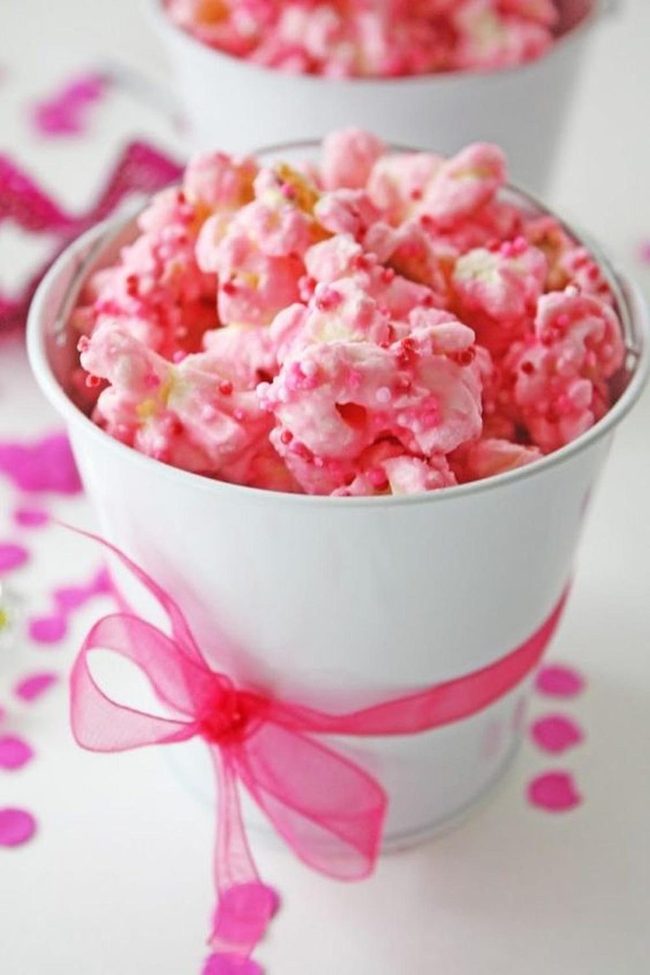 Pink Popcorn Party Buckets