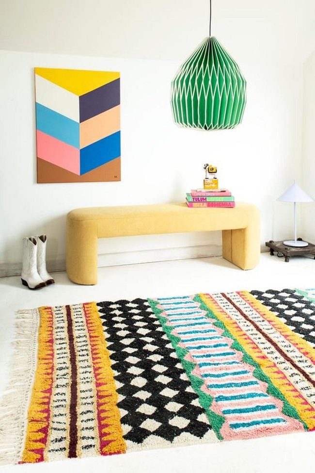 Striped Rug Bursts Primary Colors
