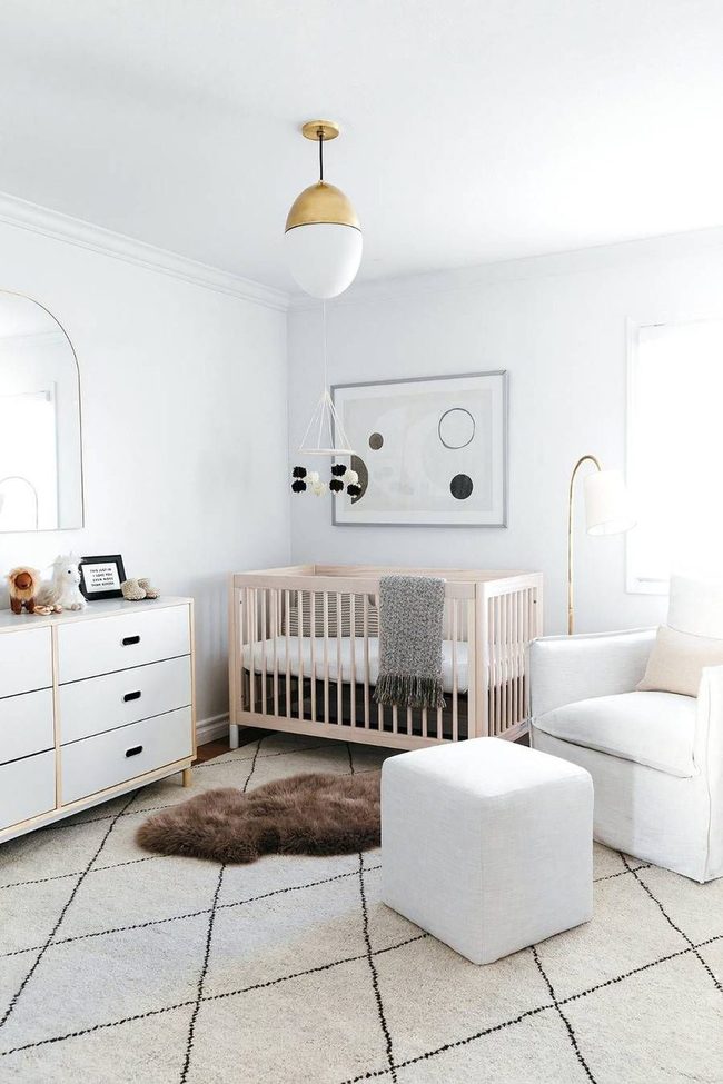 Beige Nursery With Natural Wood Layers