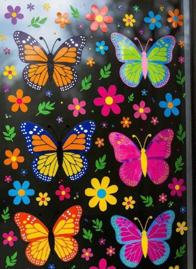 Painted Butterfly Window Clings