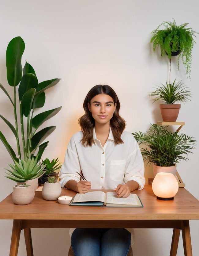 Neutral Tones, Authentic Wood, Living Plants