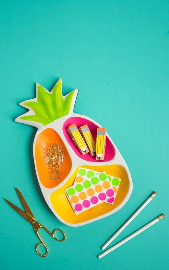 Pineapple Desk Tray Rainbow Compartments