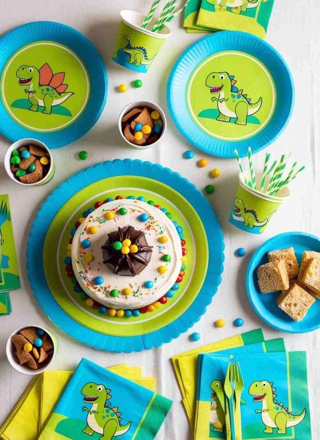 Dinosaur Printed Party Tableware