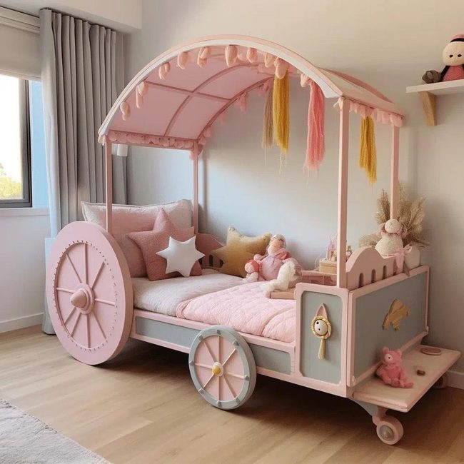 Carriage-Shaped Bed For Kids