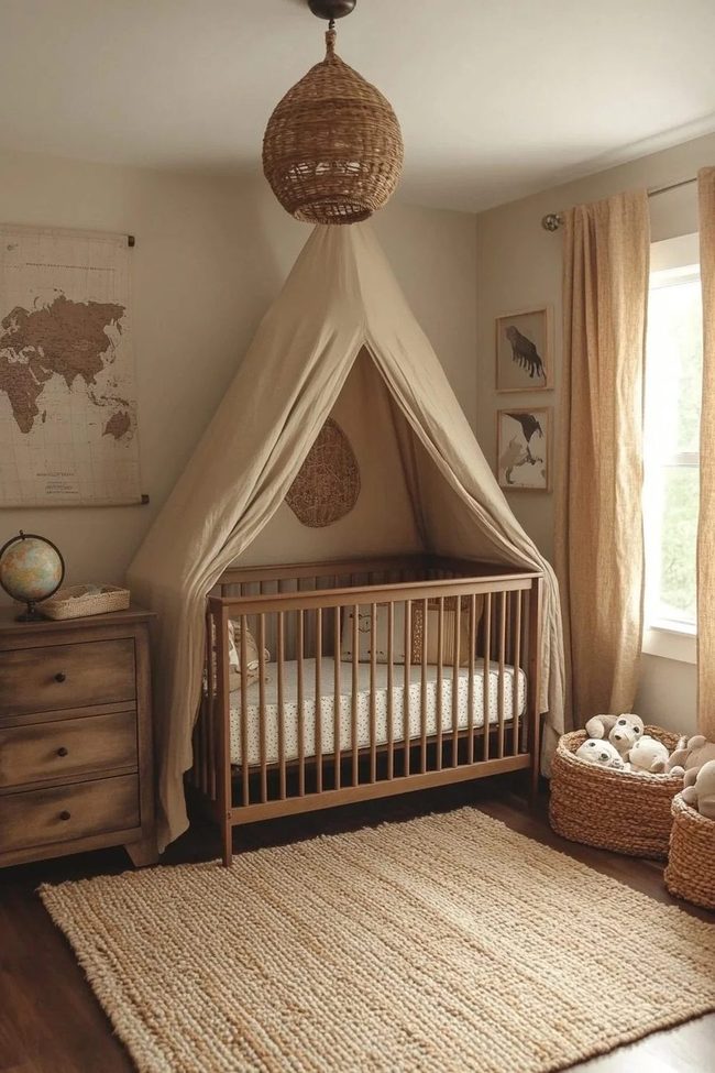 Soft Linen Canopy Nursery