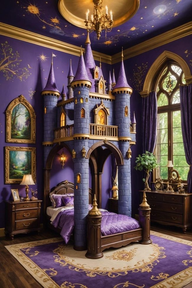 Purple Turret Kingdom Bedroom