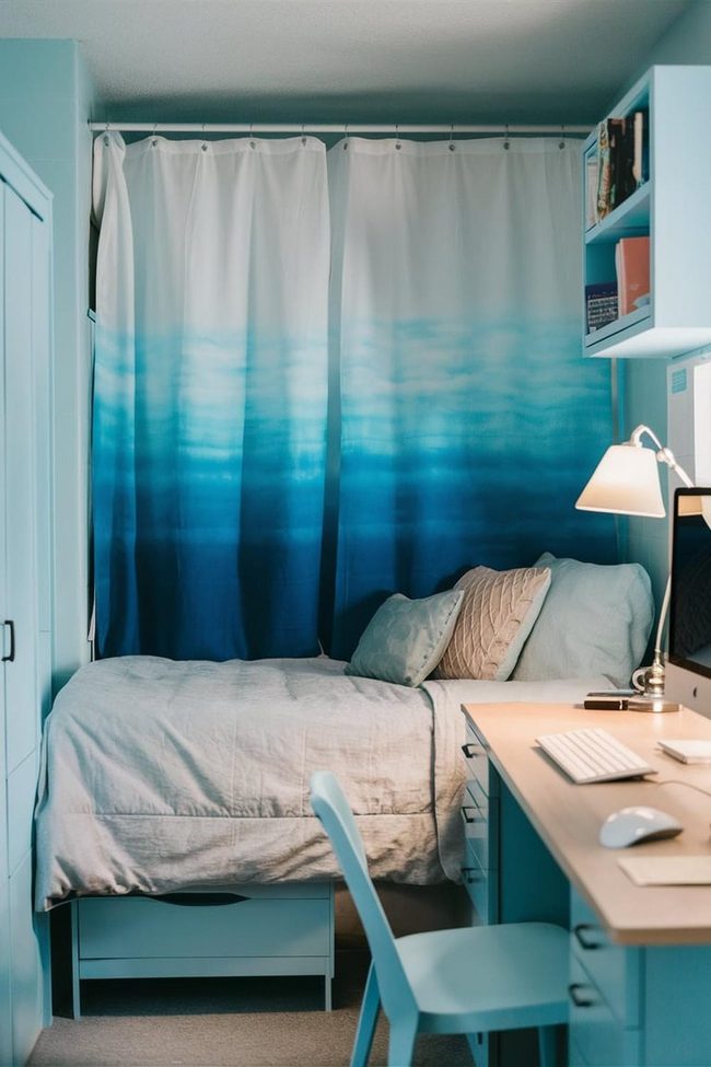 Pale Blue Chunky Knit Throw